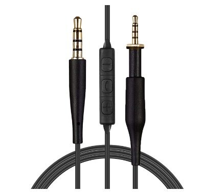 Audio kábel pre slúchadlá AKG K450, K451, K452, K480, K490, K495, Q460 - Čierny s ovládacím panelom