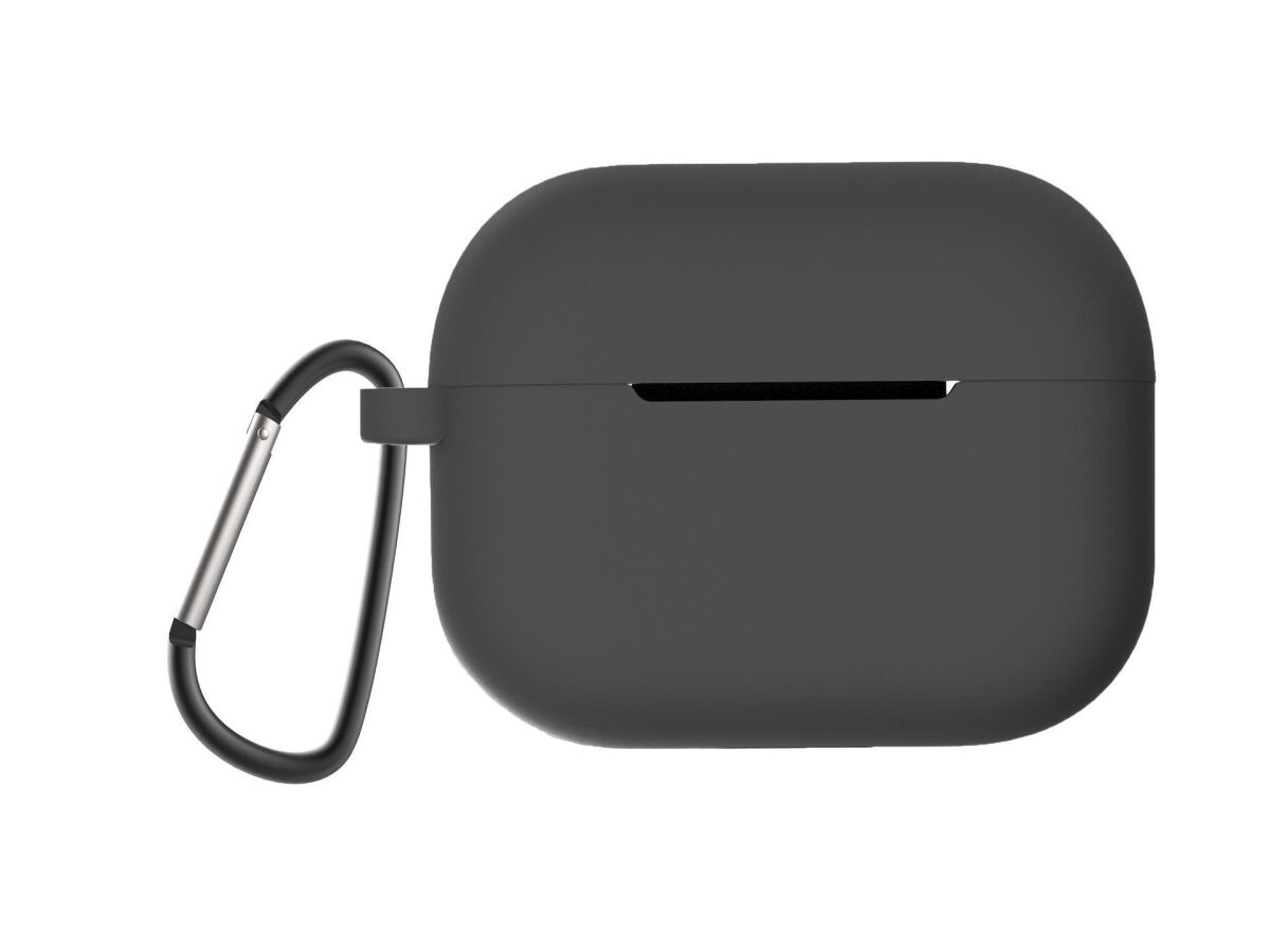 Silikónové púzdro pre Airpods Pro 2 s karabínou - Čierna