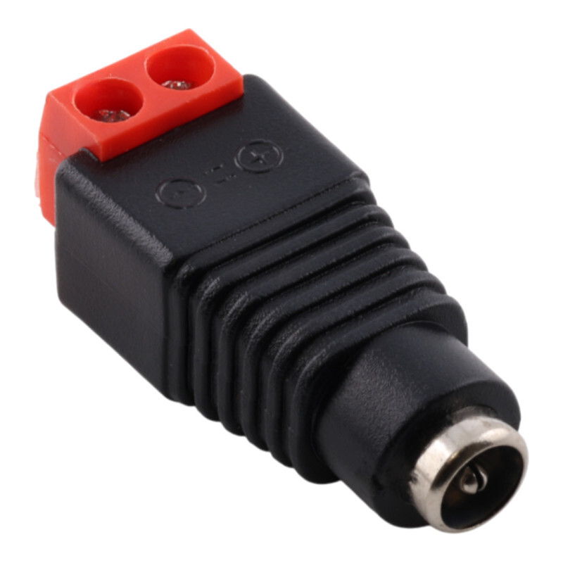 Napájací DC Konektor, samica, 5,5x2,1 mm, Červená