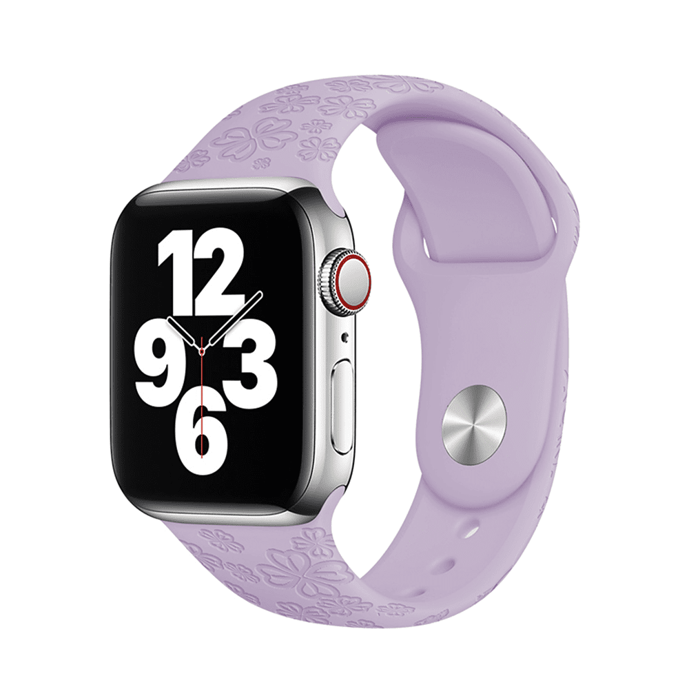 Letný remienok na Apple Watch - Fialový štvorlístok Veľkosť: 42/44/45/46/49mm, Obvod: M-L (stredný až väčší obvod zápästia), Farba: Fialová