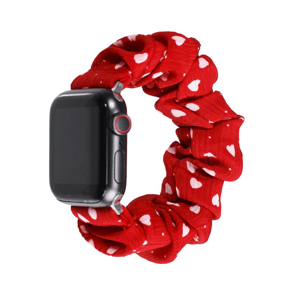 Štýlový remienok na Apple Watch - Červený so srdiečkami Veľkosť: 42/44/45/46/49mm, Farba: Červená