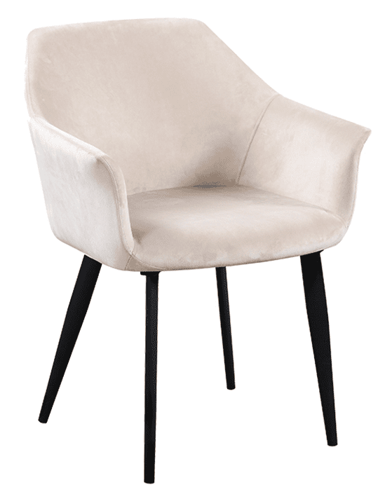 dizajnové jedálenské kresielko ODOVEL — látka, kov/buk, viac farieb Béžová/kovové nohy