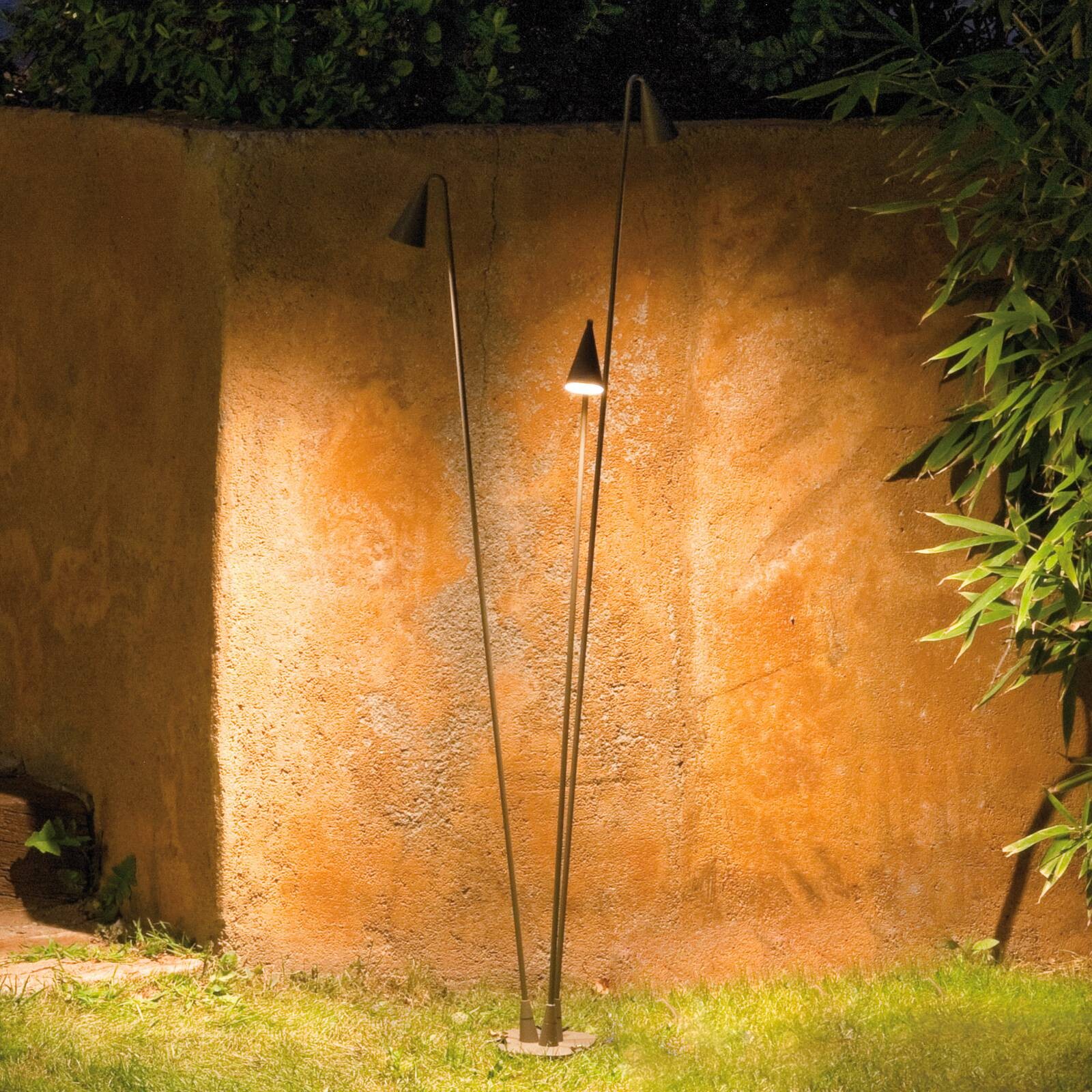 Vonkajšia stojacia lampa LED Brisa, 5 svetiel, khaki