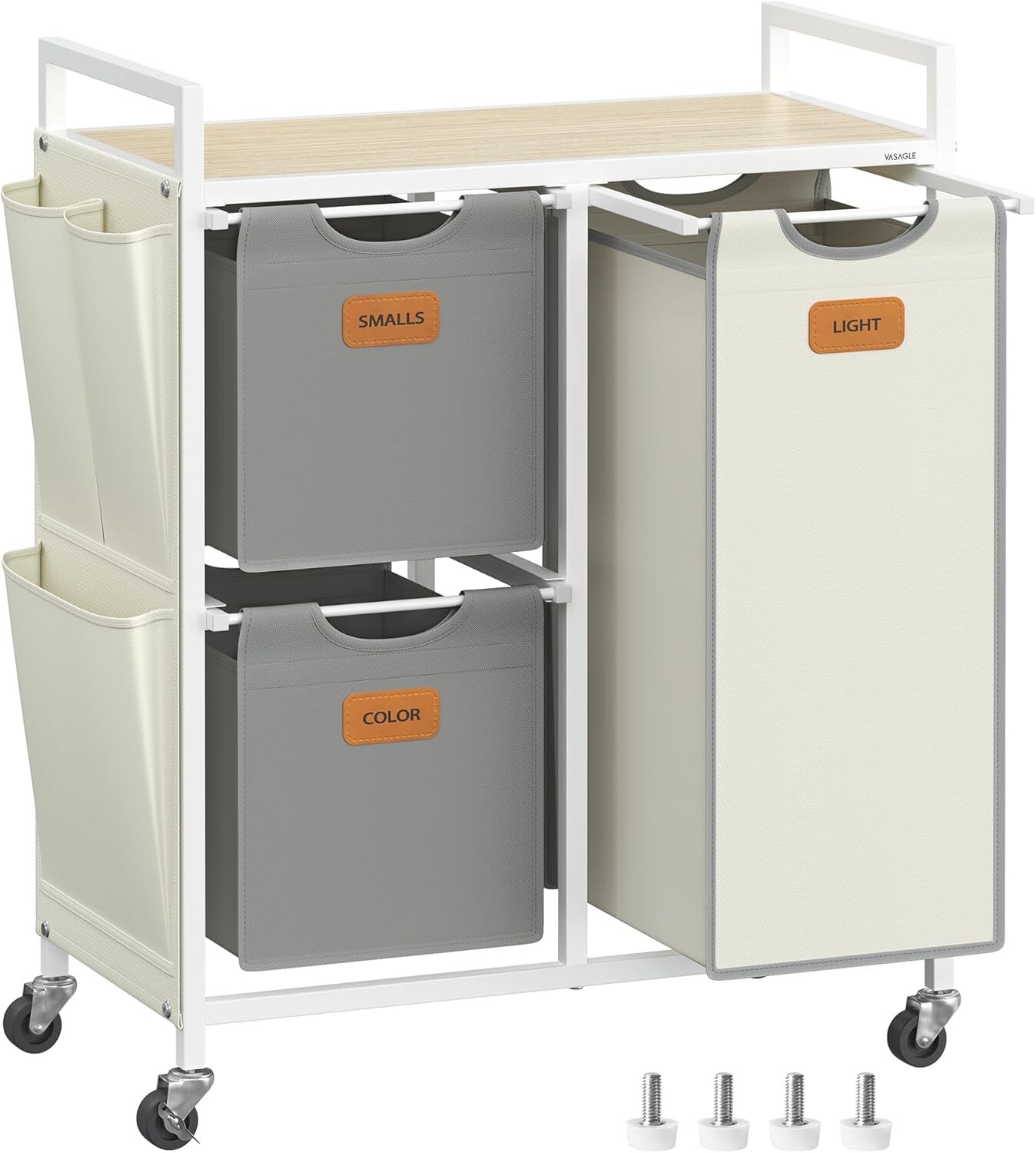 Koš na prádlo Vasagle Males 100 l bílý/šedý