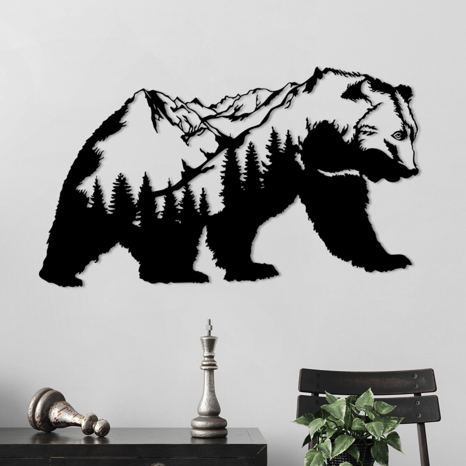 Nástěnná kovová dekorace Orso-1 černá