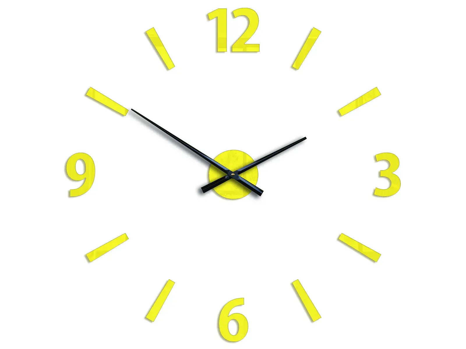 Nástěnné samolepící hodiny Klaus 75 cm žluté