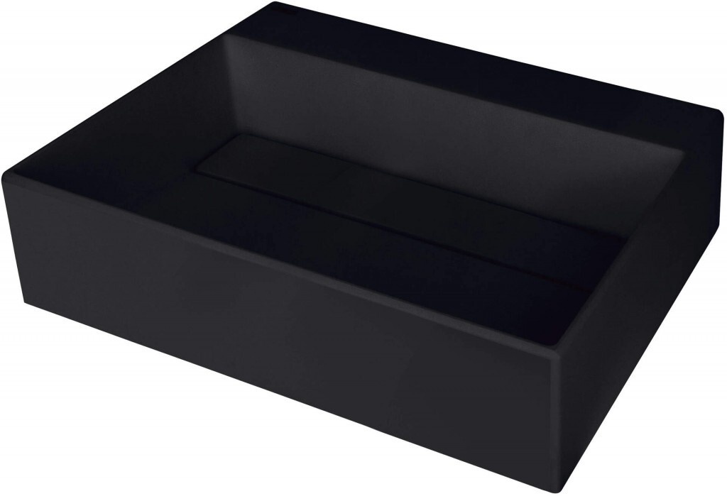 DEANTE - Correo nero Granitové umývadlo na dosku, s krycou doskou CQR_NU5M