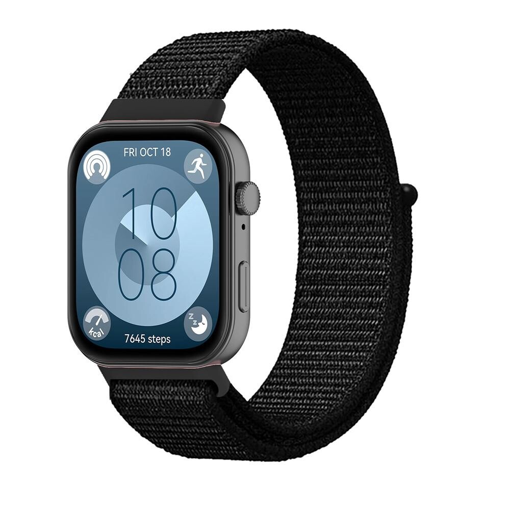 eses Nylonový remienok pre Huawei Watch Fit 3, 4 a 4 Pro - Čierny