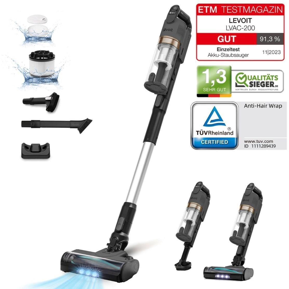 Levoit LVAC-200 4v1 Aku Turbo Cyclone sivý