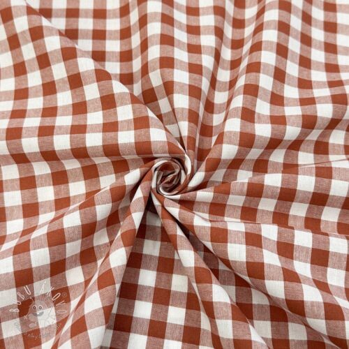 Bavlnená látka Check terra