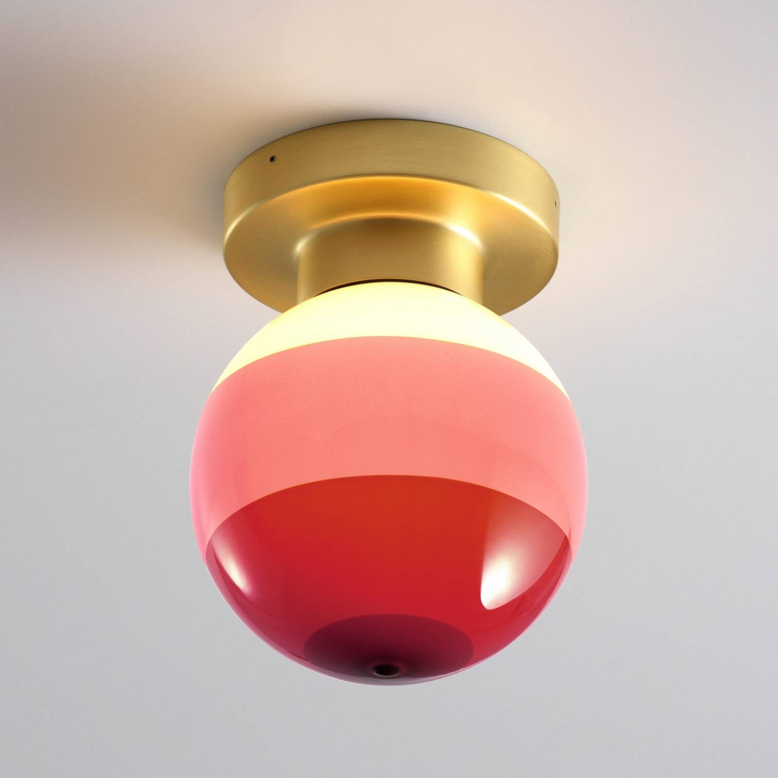 MARSET LED nástenné svetlo Dipping Light A2, bordová/mosadz