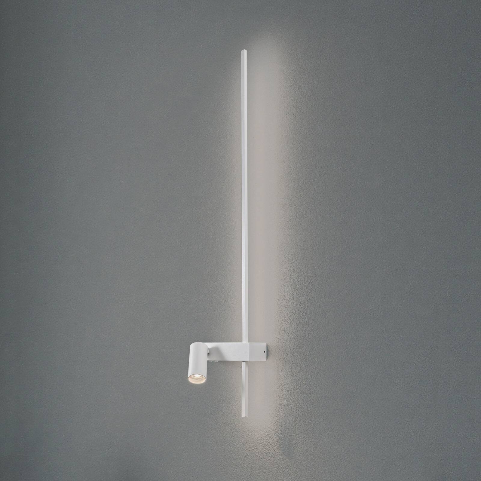 Nástenné svetlo EASY RIGHT, biele, šírka 80 cm, kov, GU10 + LED