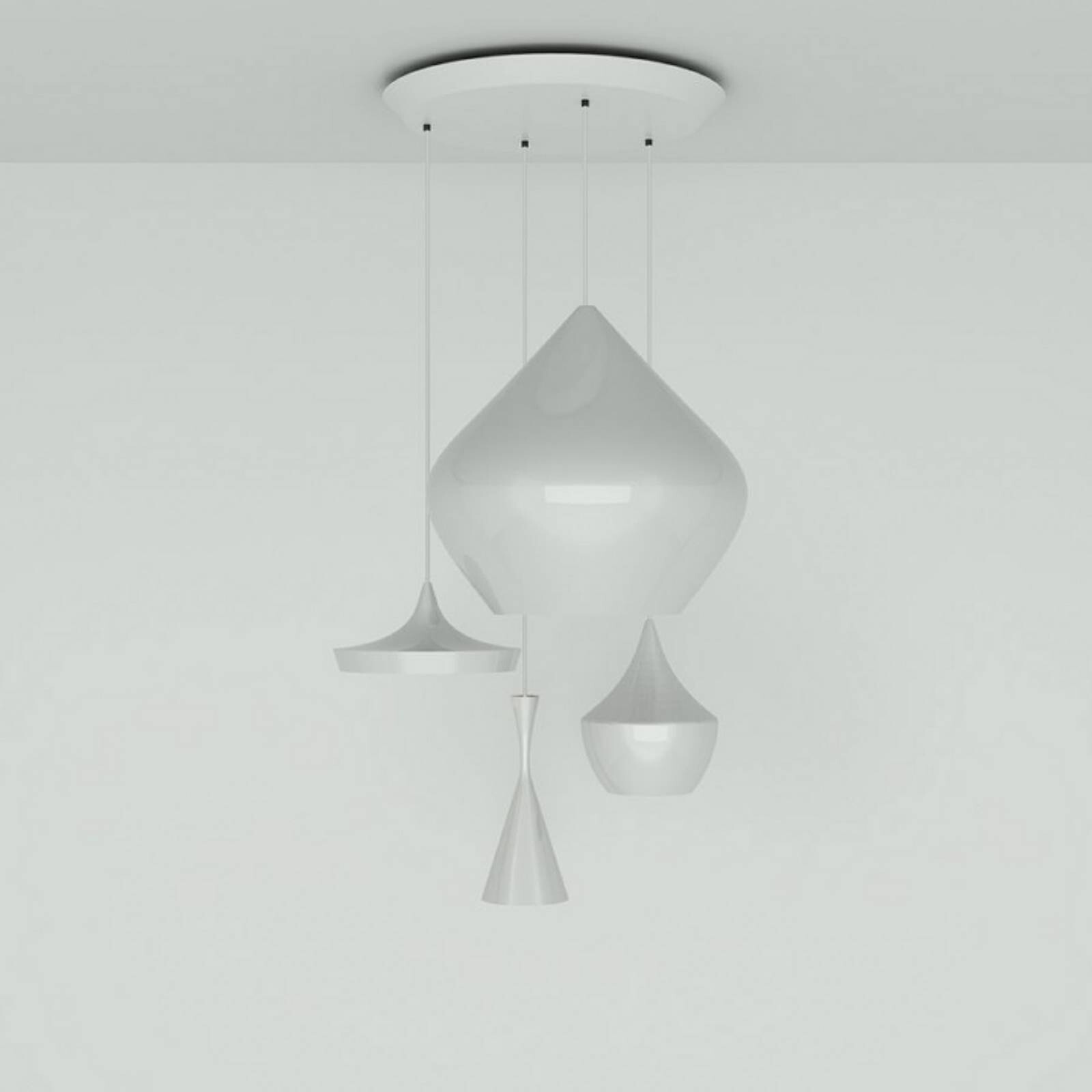 Tom Dixon LED závesné svietidlo Beat System round, biela, Ø 85 cm