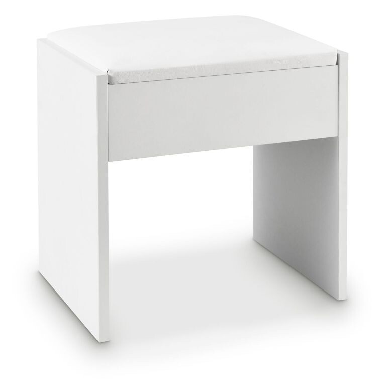 Taburet biely ku kozmetickému stolíku 42 cm s čalúnením