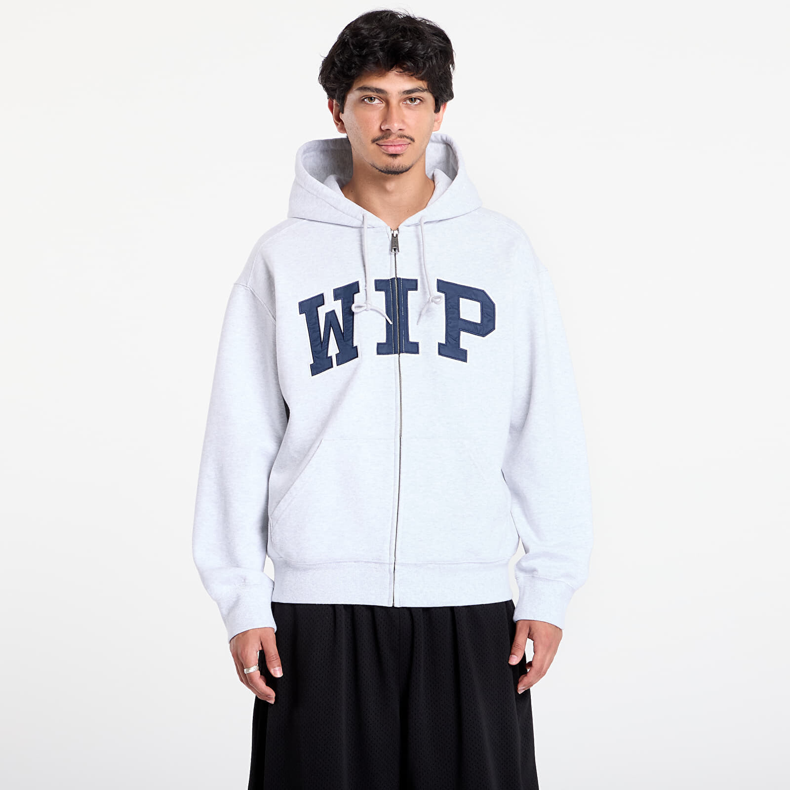 Mikina Carhartt WIP Hooded WIP Sweat Jacket UNISEX Ash Heather Stone Washed XXL