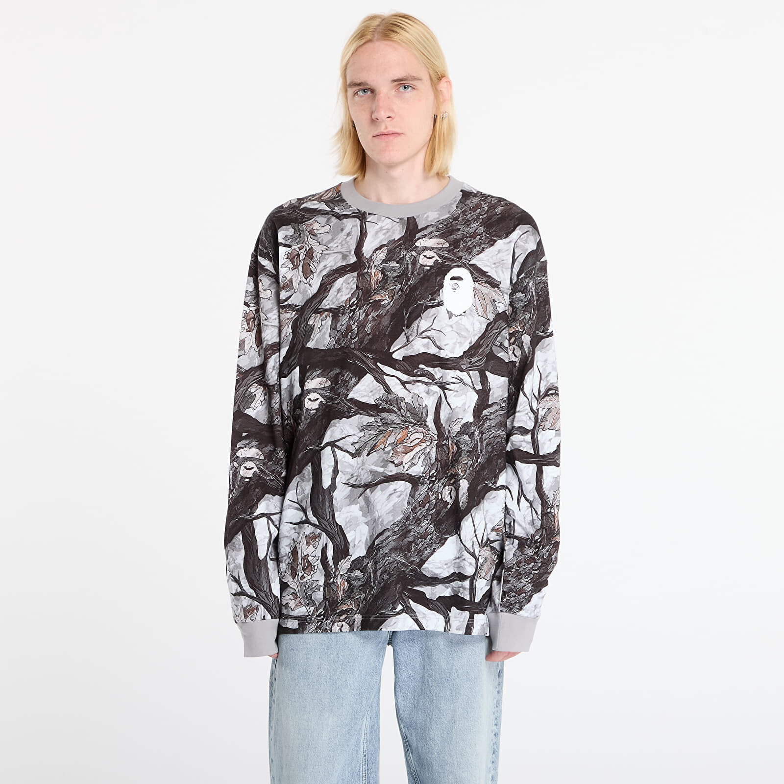 Tričko A BATHING APE Tree Edge Camo Relaxed Fit Ls Tee UNISEX White L