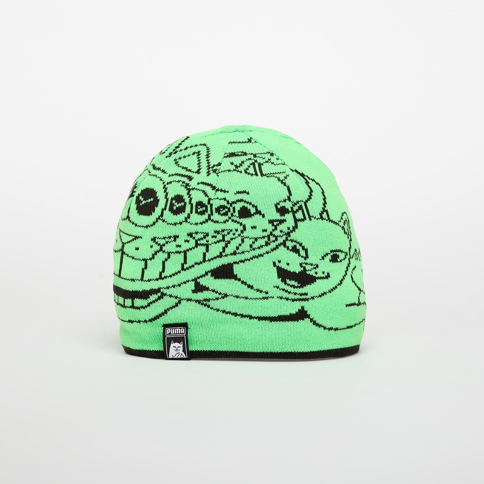 Čiapka Puma x RIPNDIP Reversable Skull Beanie Puma Black/ Fluro Green Pes Universal