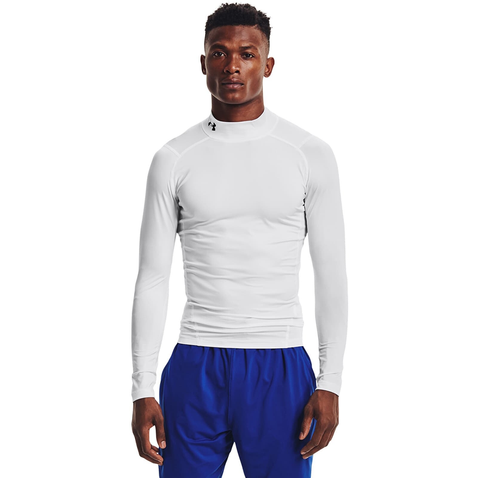 Tričko Under Armour Hg Armour Comp Mock LS White/ Black XXXL