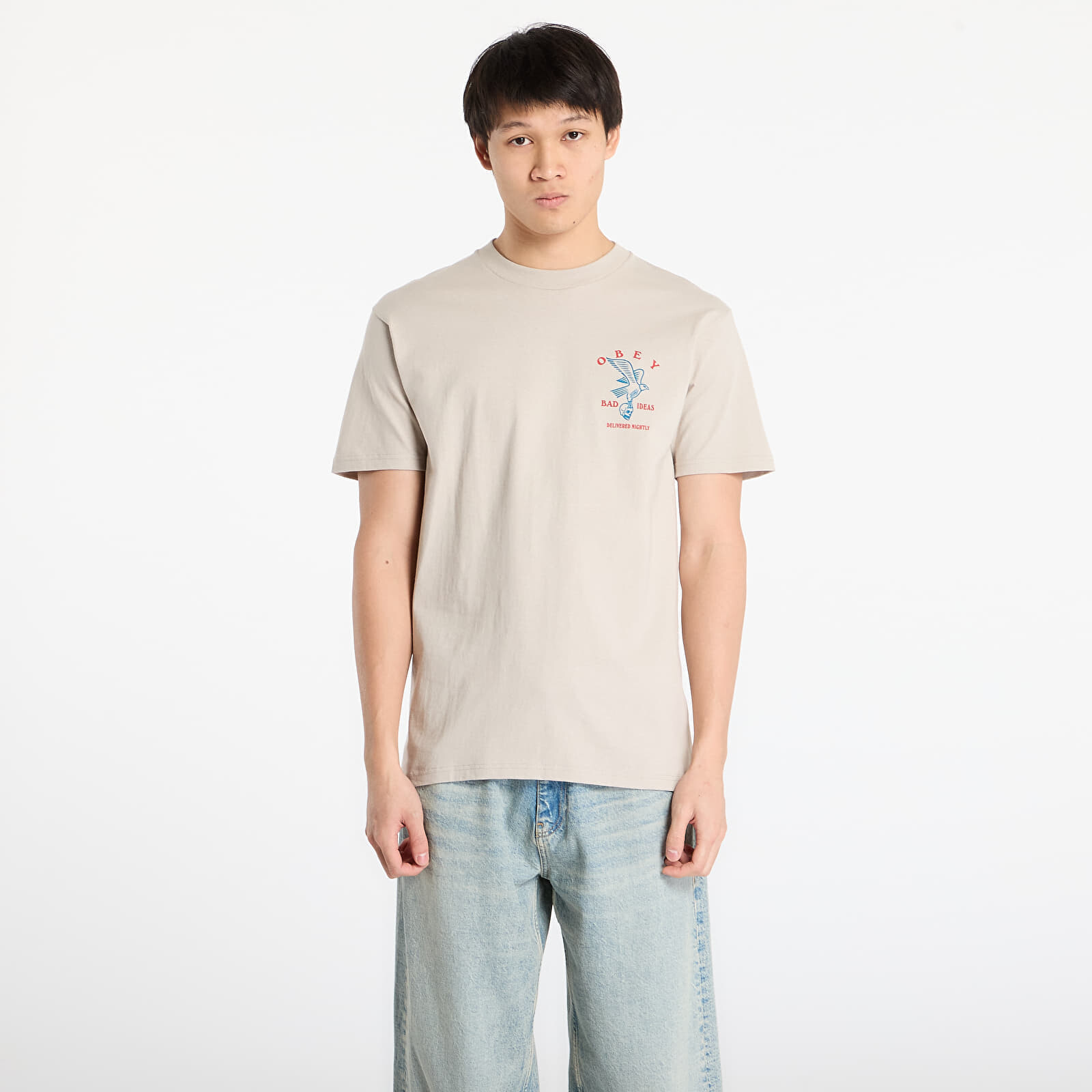 Tričko OBEY Bad Ideas Eagle Classic T-Shirt Silver Grey S