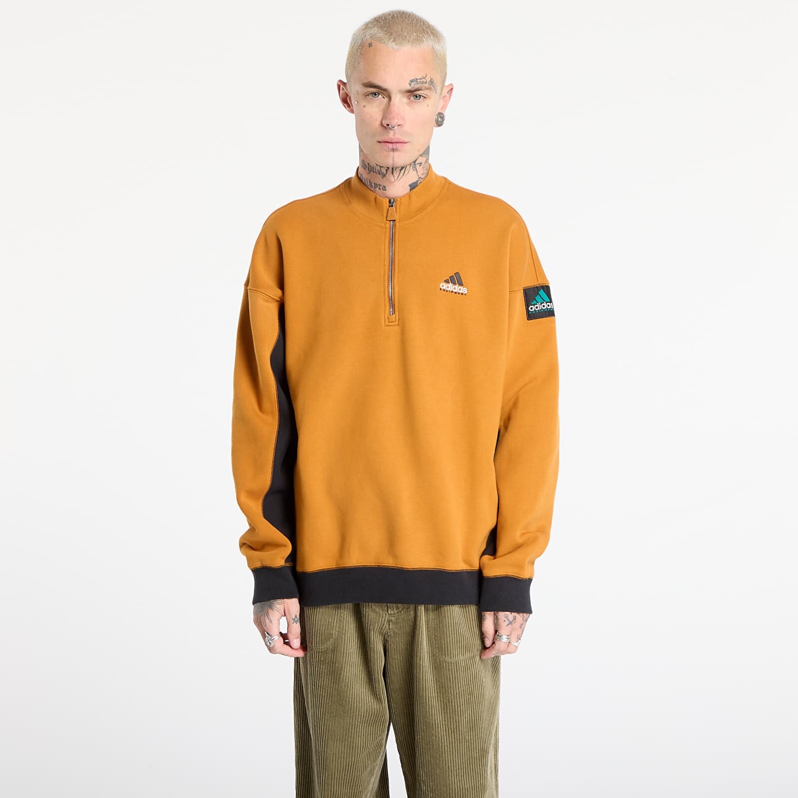 Mikina adidas Equipment Blocked Half-Zip Craft Ochre XL