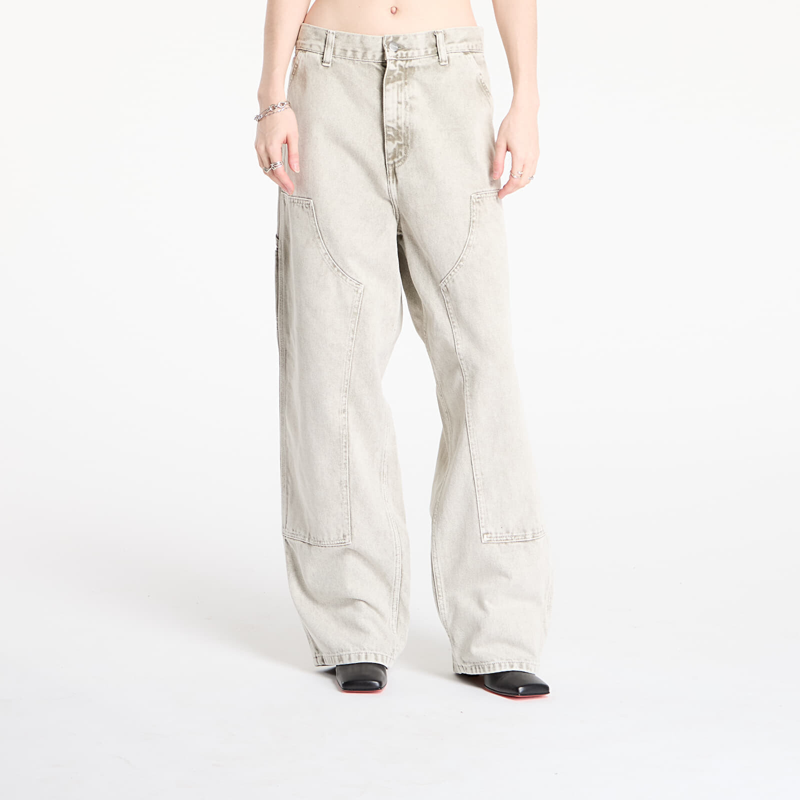 Kalhoty Carhartt WIP W' Brandon Double Knee Pant Opuntia Chalk Wash S