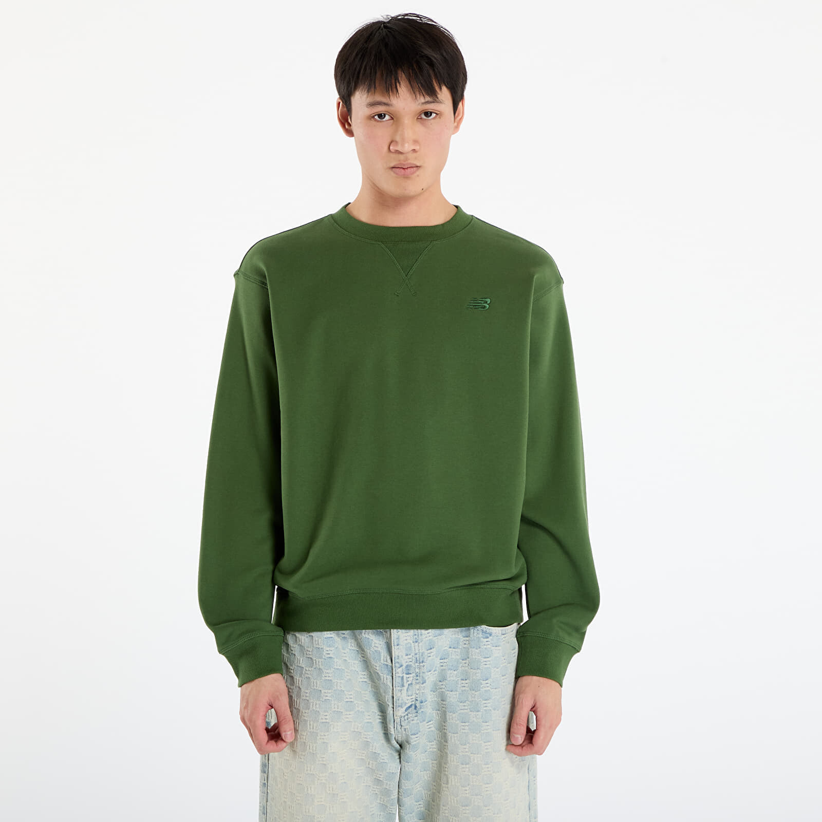 Mikina New Balance Athletics French Terry Crew Dark Alpine Green XXL