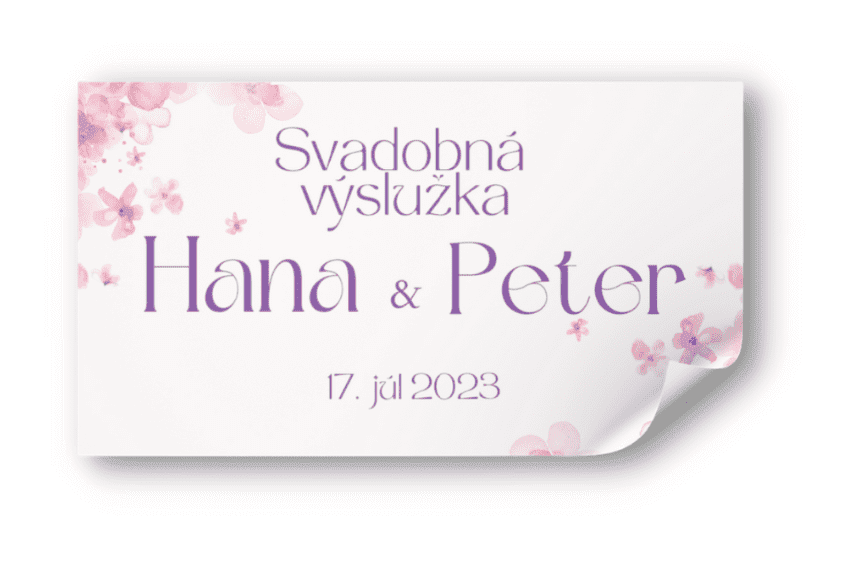 Personal Nálepka na výslužku - Ružové kvetiny Zvoľte množstvo: od 20 do 40 ks