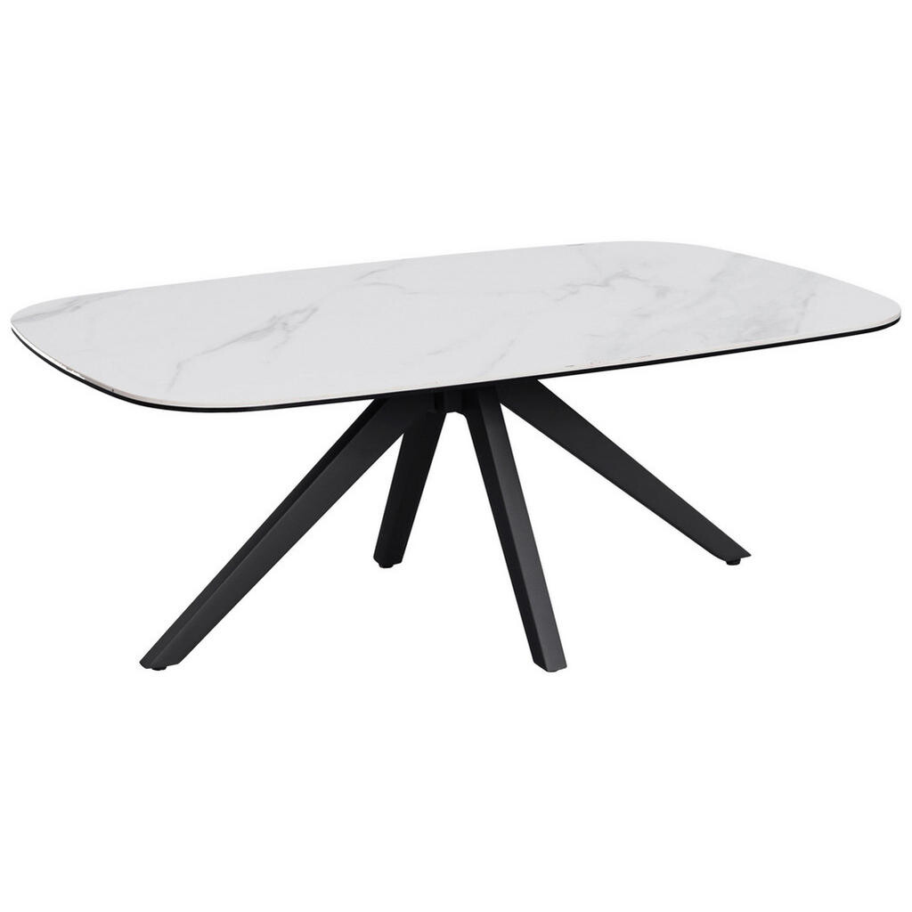 Novel KONFERENČNÝ STOLÍK, antracitová, biela, kov, sklo, keramika, 110/70/42 cm