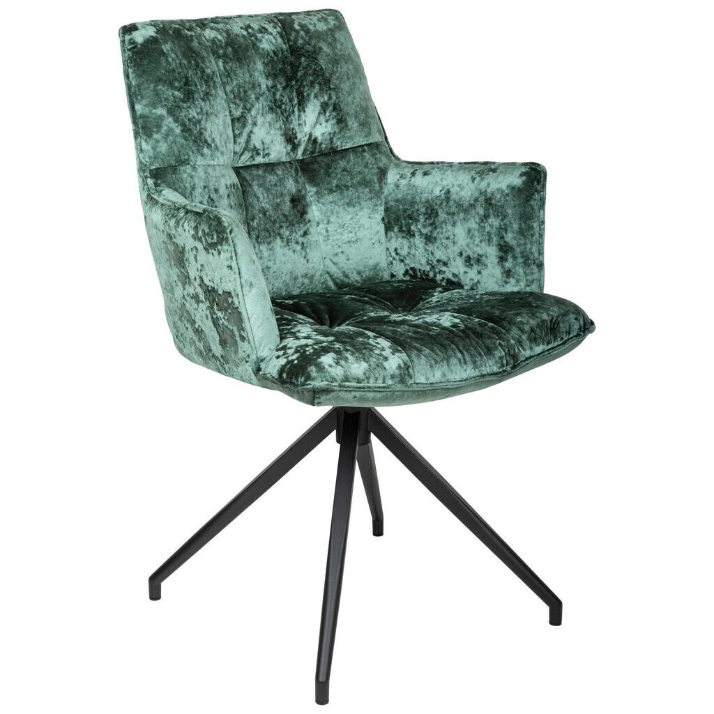 Novel STOLIČKA S PODRÚČKAMI, železo, zamat, čierna, petrolejová