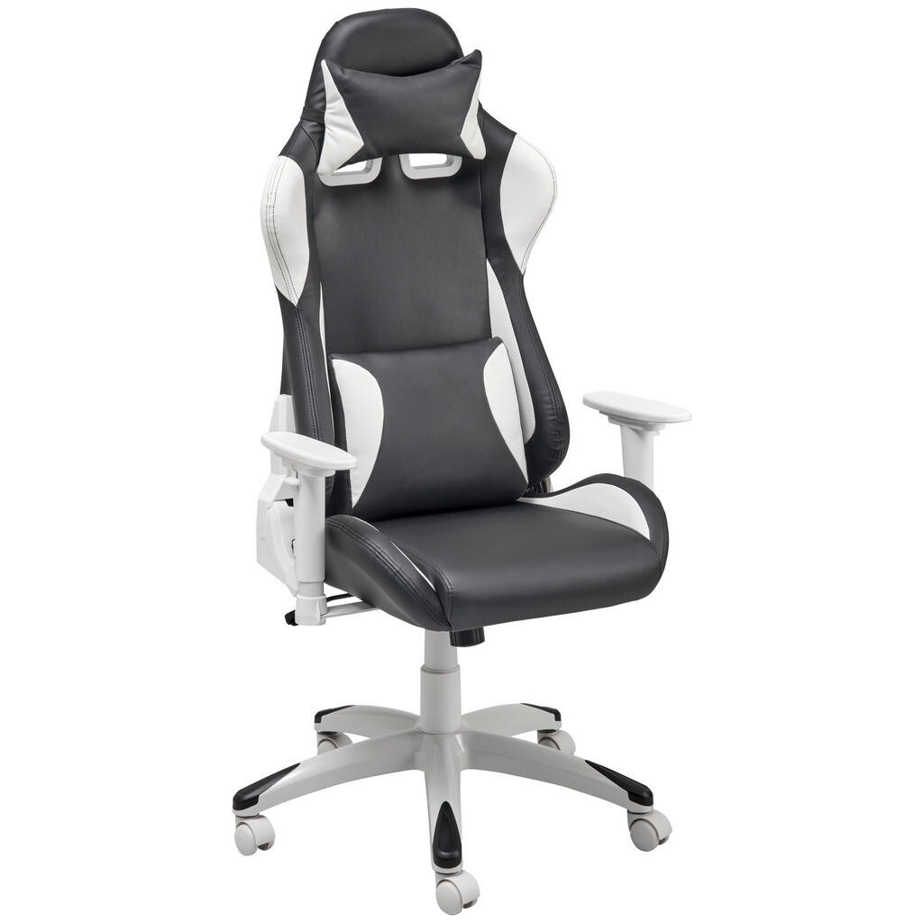 Livetastic HERNÁ STOLIČKA, kožený vzhľad, biela, čierna