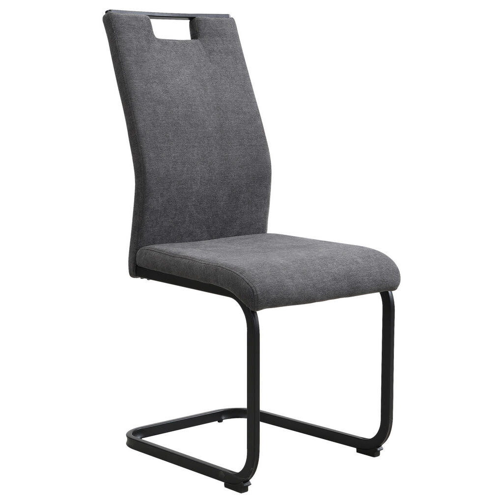 Carryhome STOLIČKA S PRUŽNÝM PODNOŽÍM, tkaná textília, antracitová, čierna