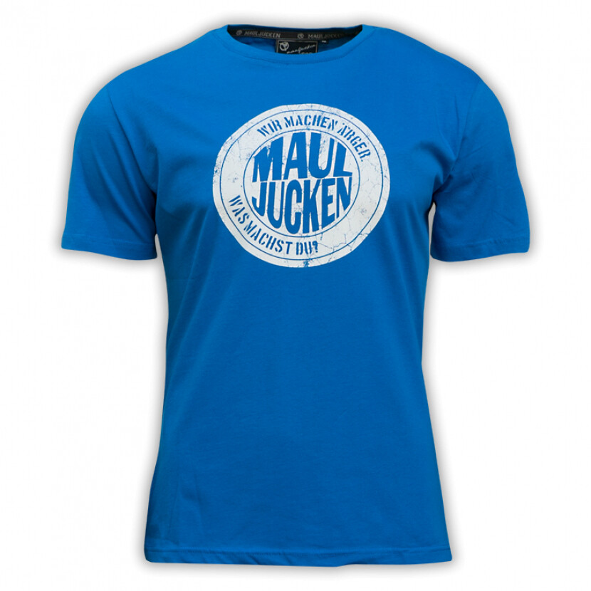 Tričko Mauljucken Wir machen arger - modré-biele, L