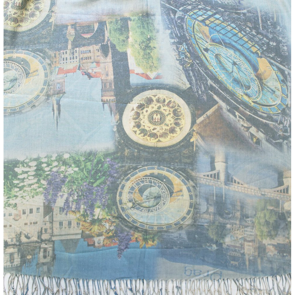 Dámsky šál pašmína s digitálnou potlačou Carlo Romani Praha - farebná