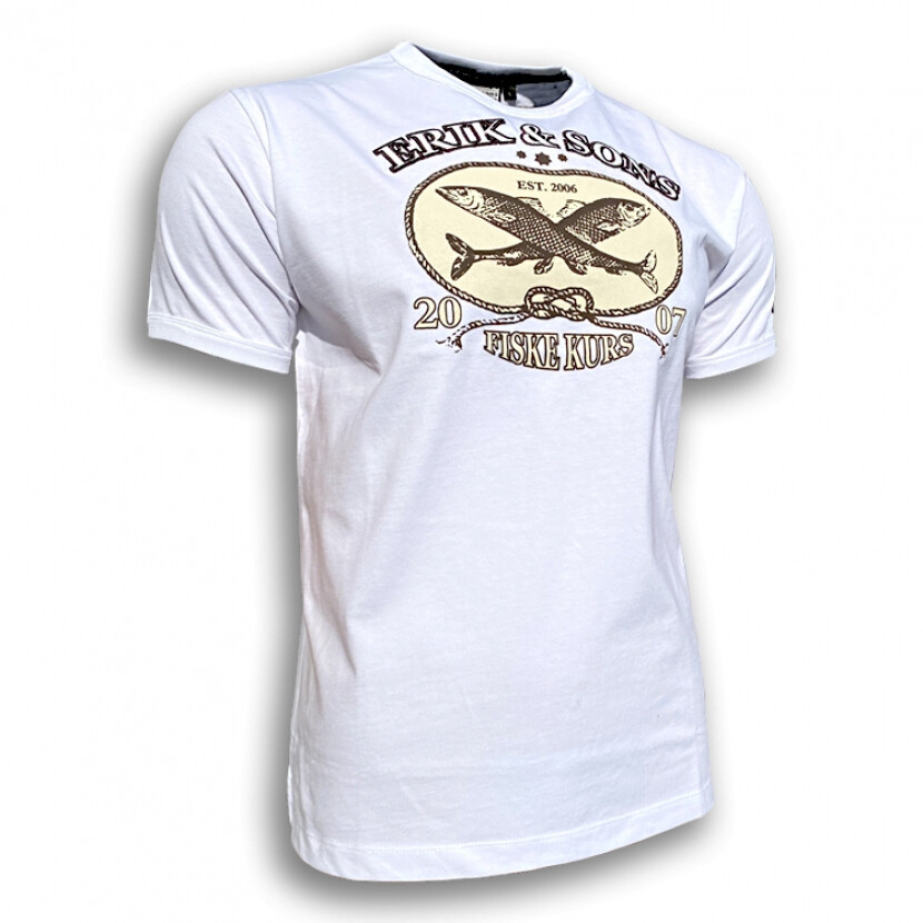 Tričko Erik and Sons Fiske Kurs - biele, M