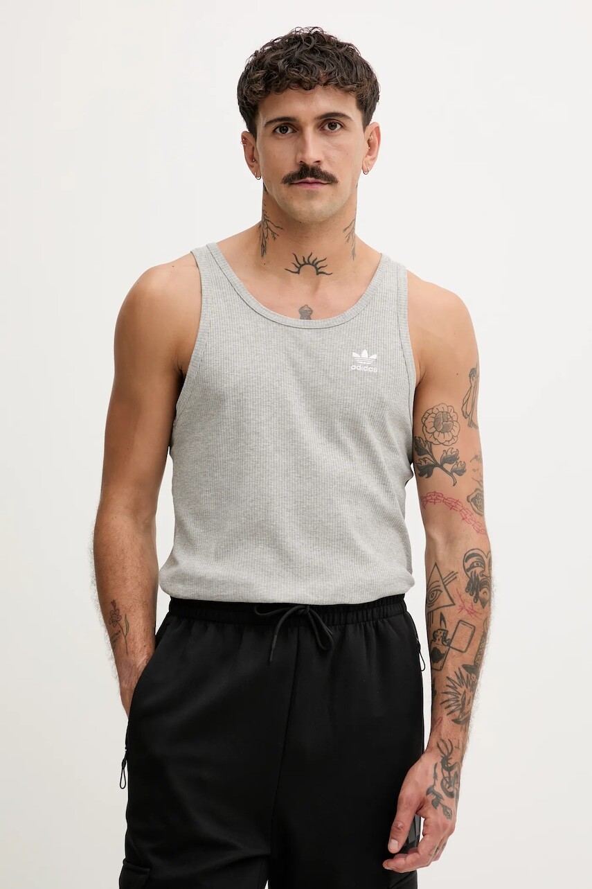 Tričko adidas Originals Essentials šedá farba, JV7669