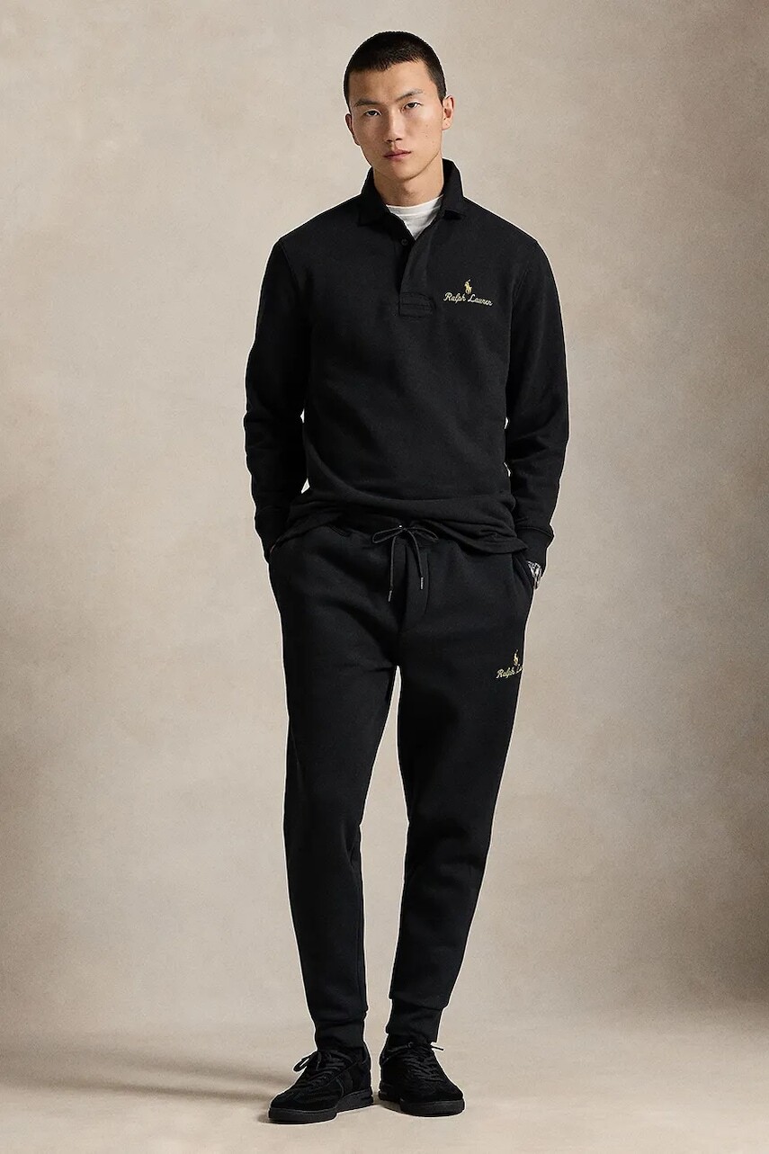 Tepláky Polo Ralph Lauren čierna farba, jednofarebné, 710982780