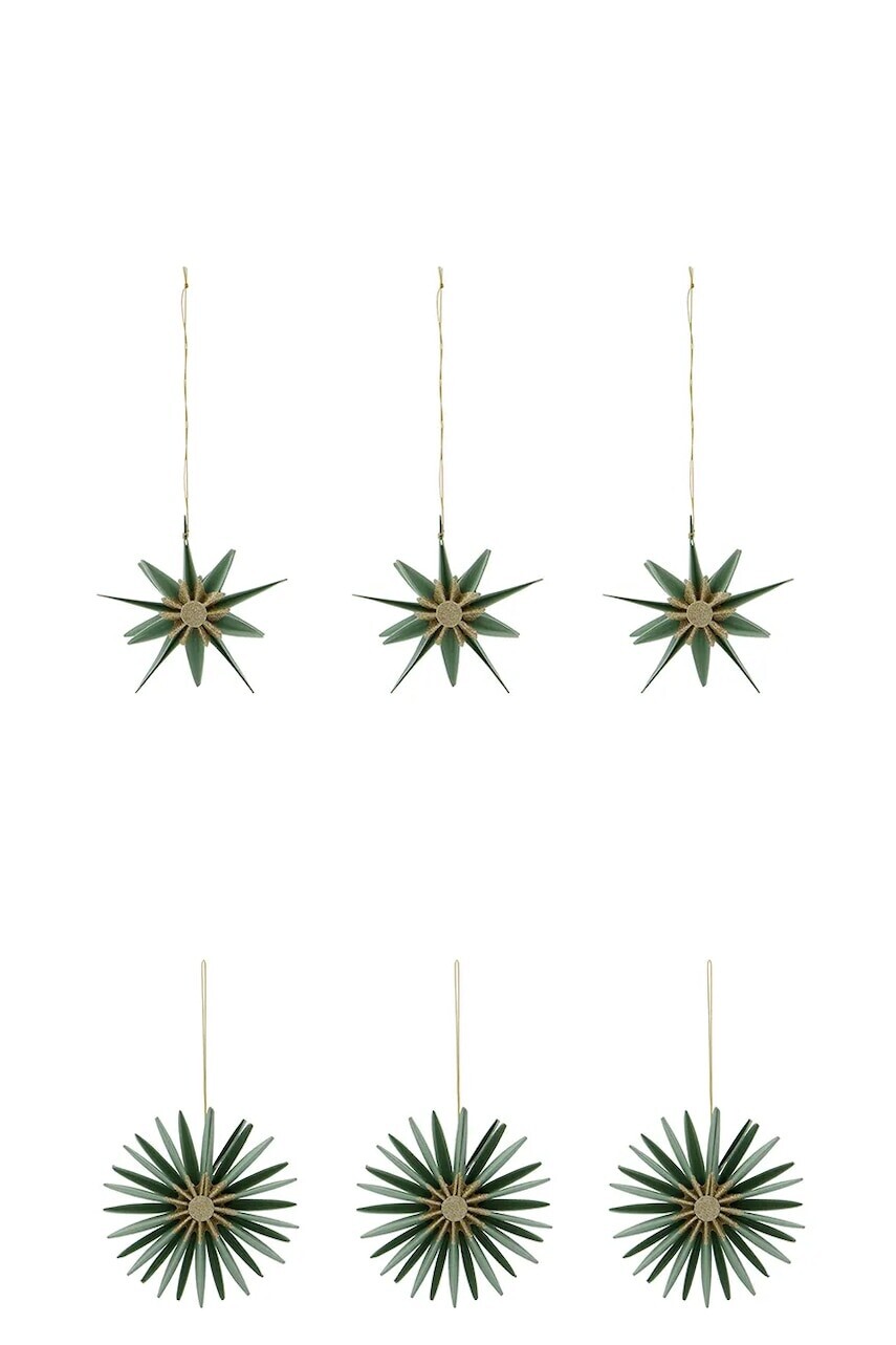 Závesná dekorácia House Doctor HDStari 2 x 8 cm 6-pak zelená farba