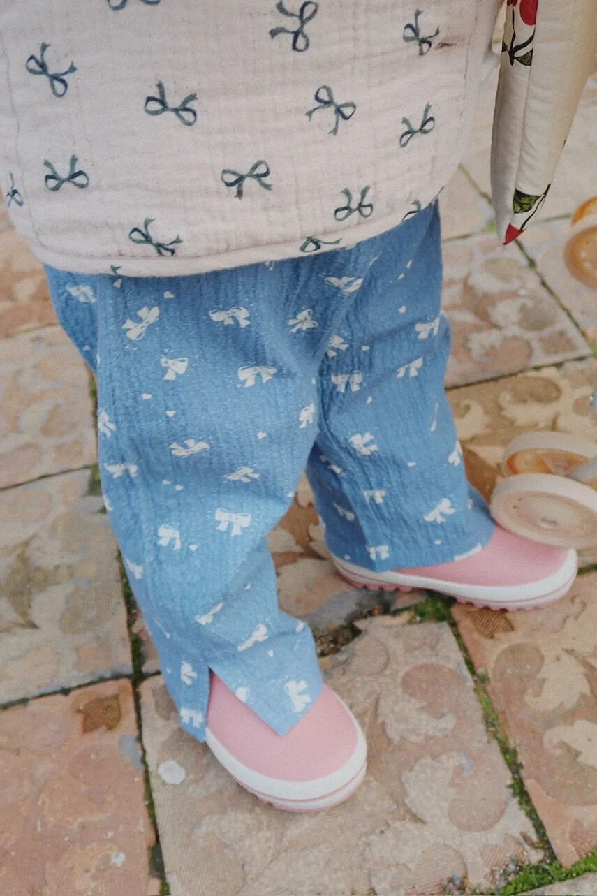 Detské bavlnené nohavice Konges Sløjd VIDA PANTS GOTS modrá farba, KS104034