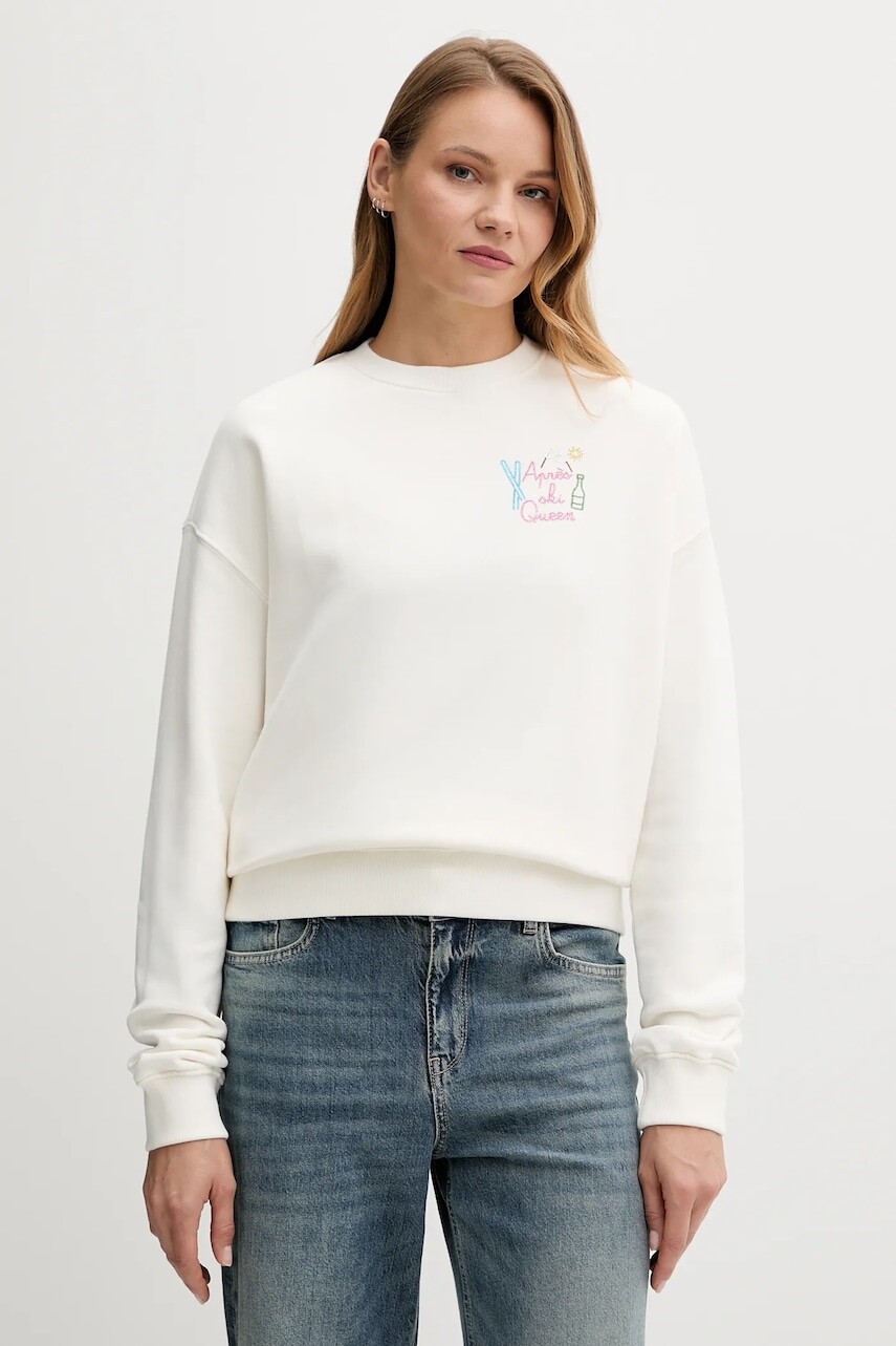 Bavlnená mikina MC2 Saint Barth biela farba, s nášivkou, STDW001