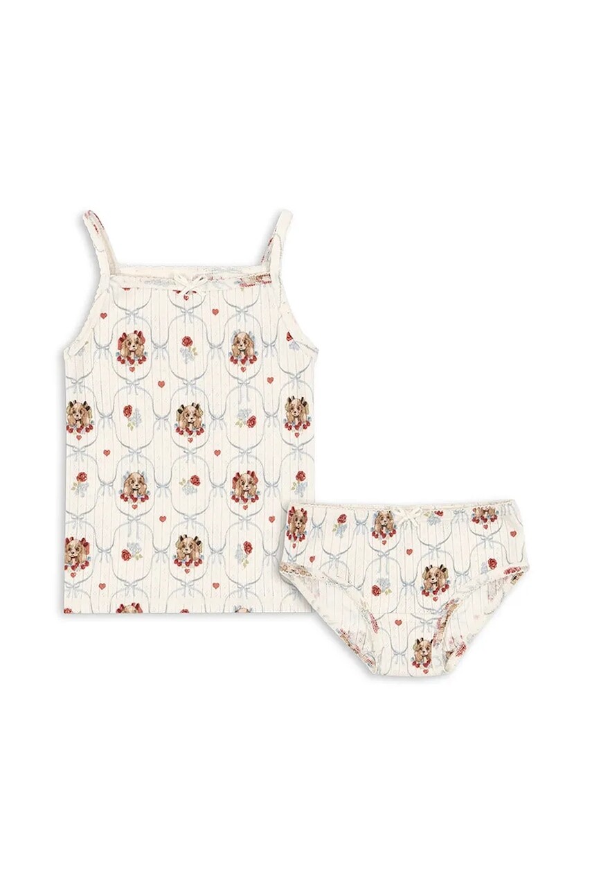 Detská bavlnená súprava Konges Sløjd MINNIE UNDERWEAR GOTS béžová farba, KS103924
