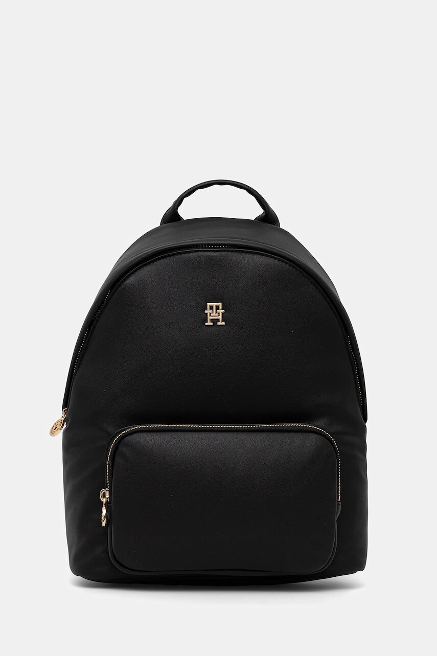 Ruksak Tommy Hilfiger dámsky, čierna farba, malý, jednofarebná, AW0AW17652