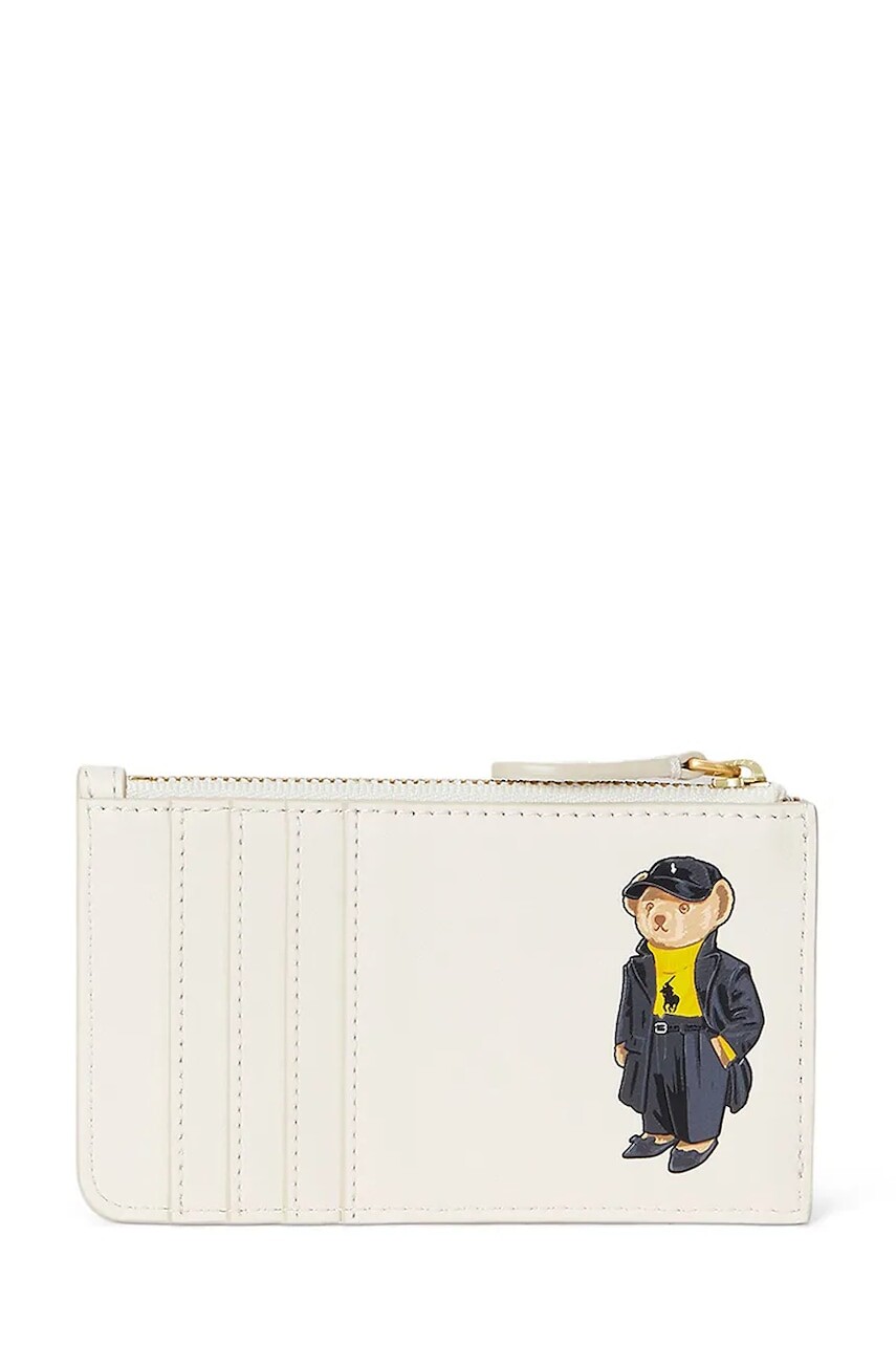 Kožená peňaženka Polo Ralph Lauren béžová farba, 427980479