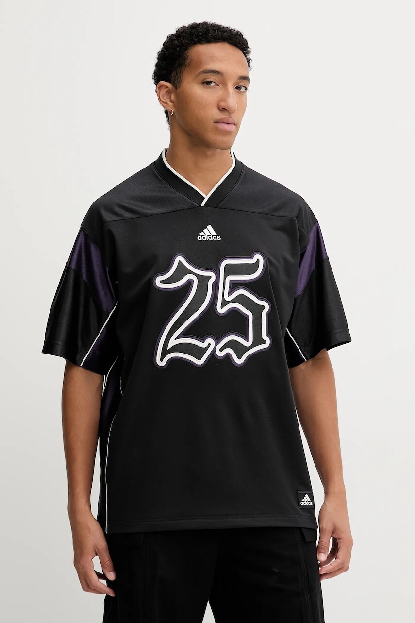 Tričko adidas Originals FTB JRSY pánske, čierna farba, vzorovaná, JY2763