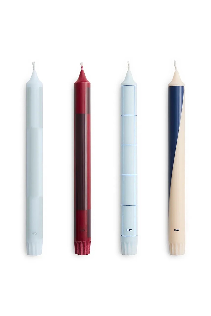 Sada sviečok HAY Pattern Candle 2,2 x 24 cm 4-pak viac farieb