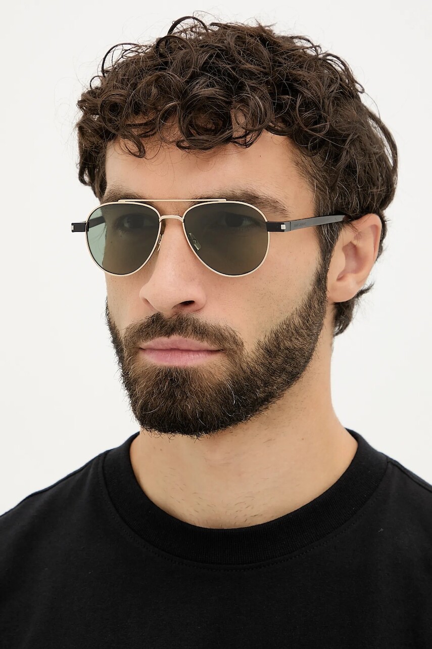 Slnečné okuliare Saint Laurent zlatá farba, SL 843