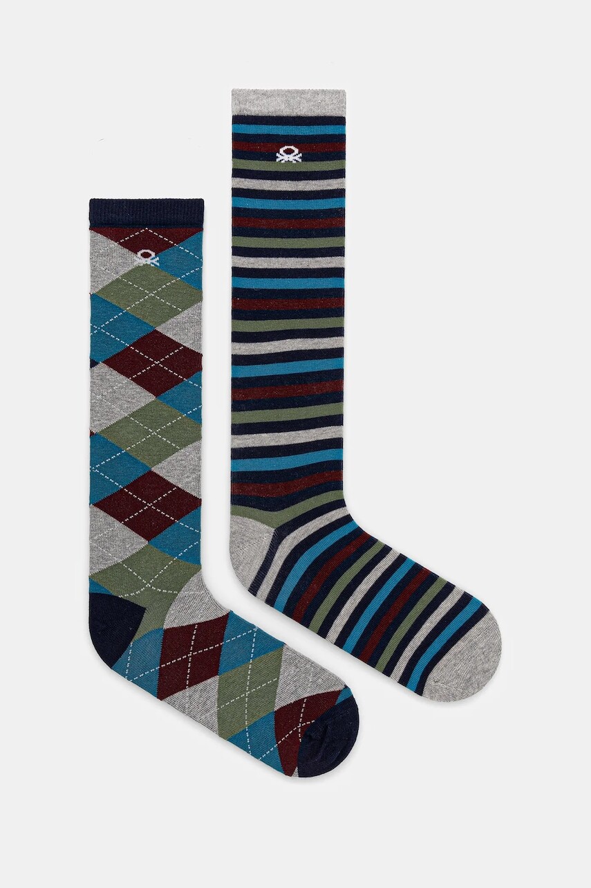 Detské ponožky United Colors of Benetton 2-pak tmavomodrá farba, 6AO30704B