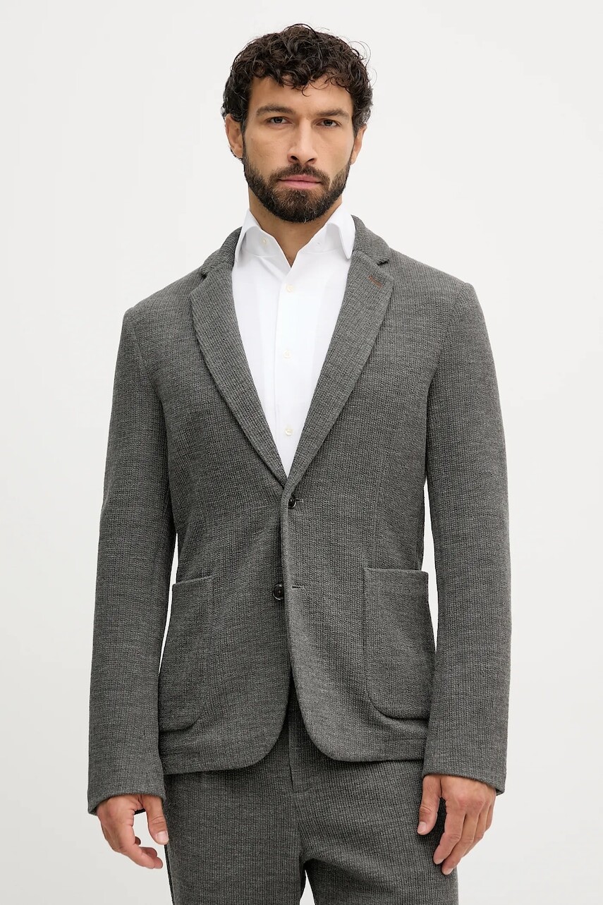 Bunda s prímesou vlny Mos Mosh BALDO šedá farba, 508690