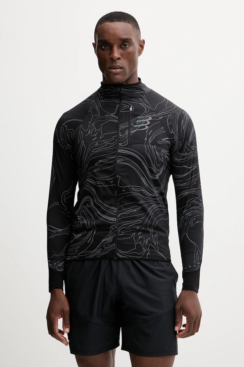 Tréningová bunda Compressport Hurricane Windproof čierna farba, prechodná, AJVM110