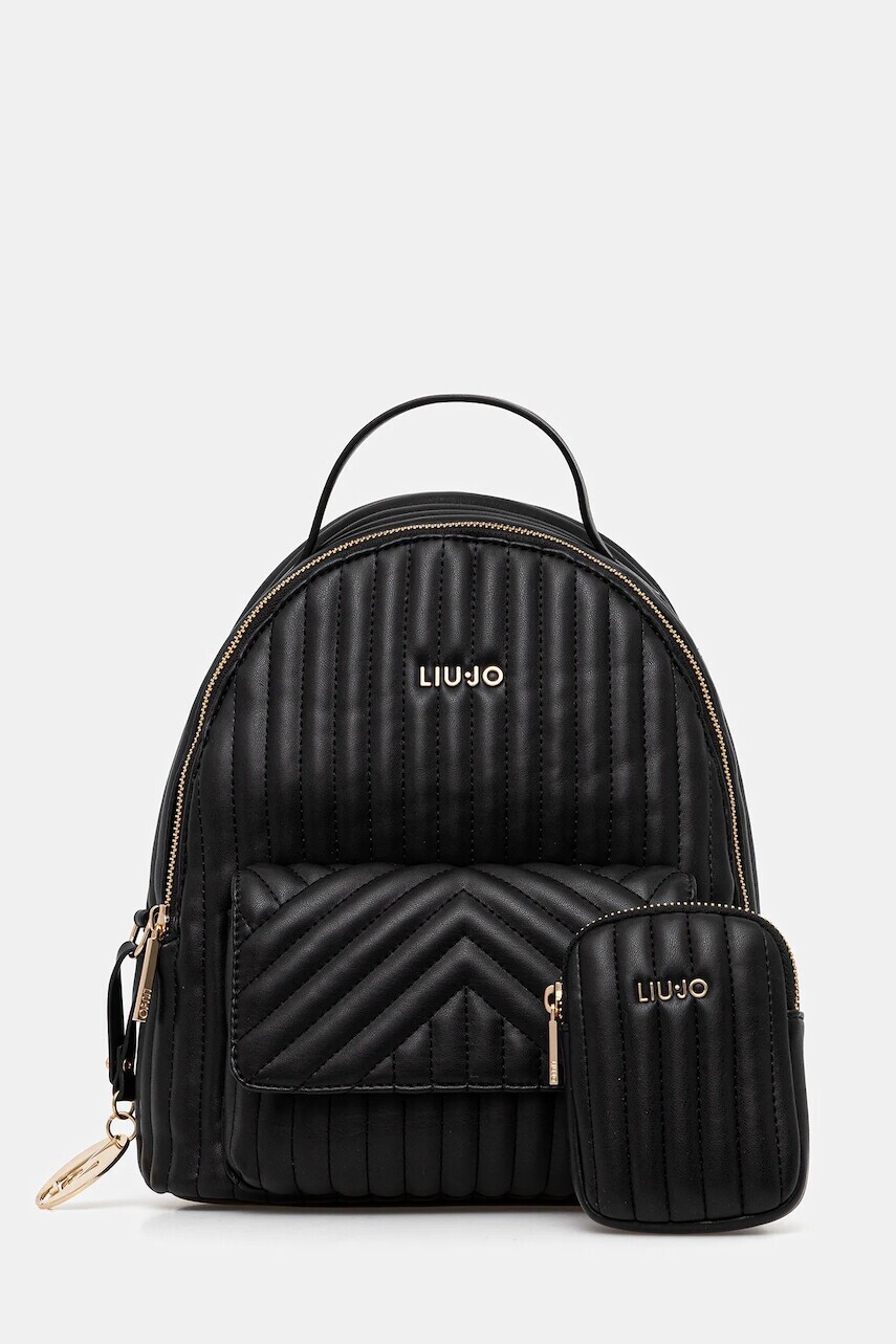 Ruksak Liu Jo dámsky, čierna farba, malý, jednofarebný, AF5337.E0426