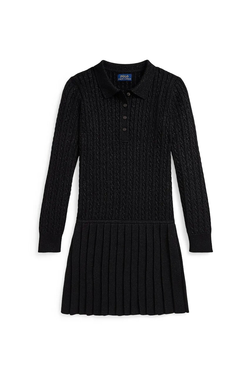 Šaty Polo Ralph Lauren čierna farba, mini, rovný strih, 313980679001